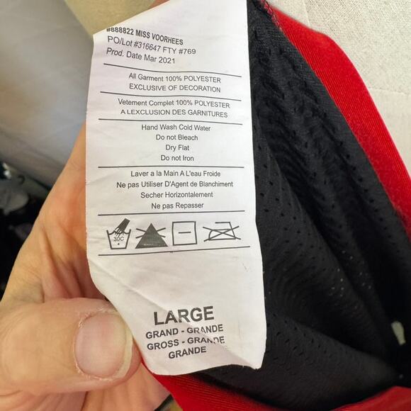 Rubie’s Friday the 13th Miss Voorhees 13 Jersey Dress Black Red L - Picture 9 of 10